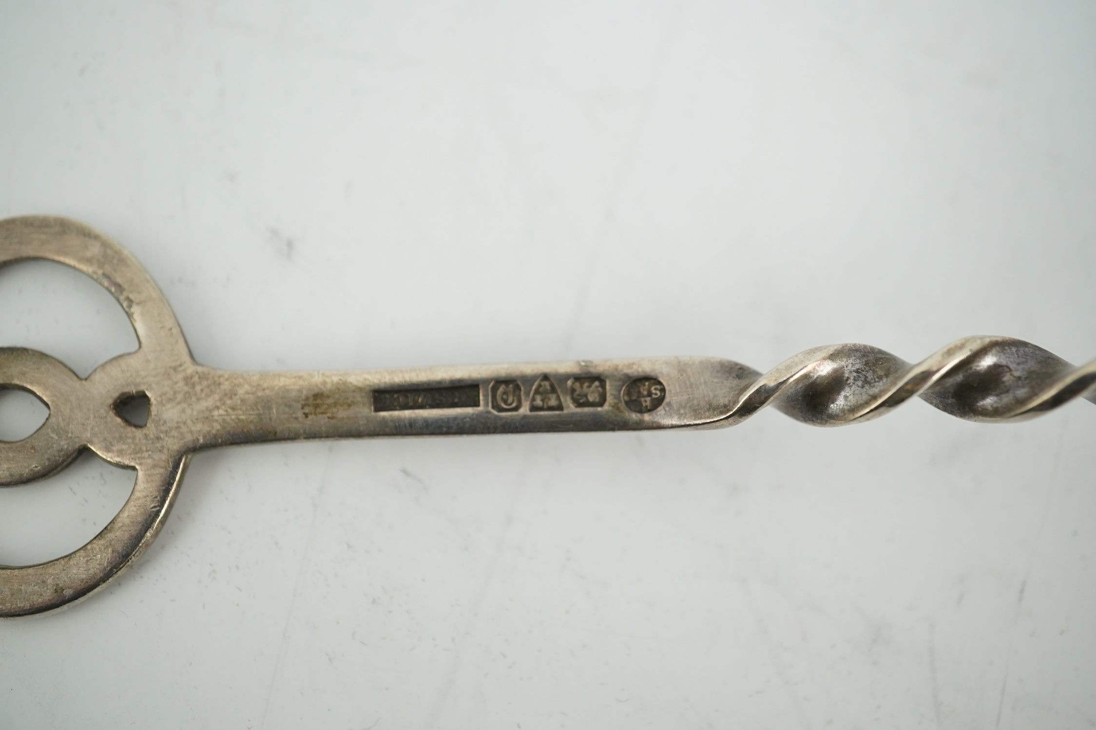 A George V Keswick School of Industrial Arts silver serving spoon, Chester, 1929, 17.5cm. Condition - fair